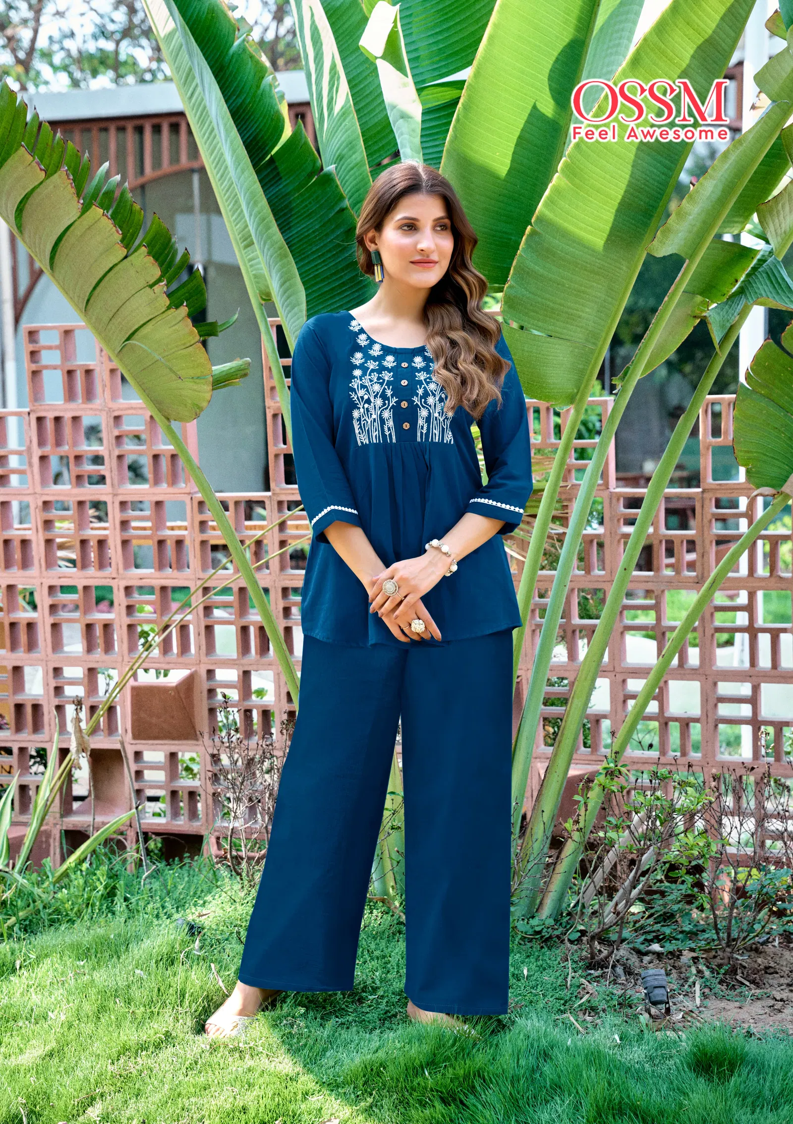Glamour by Ossm Jaipuri Cotton Flex Embroidery Co Ord Set Wholesale Market